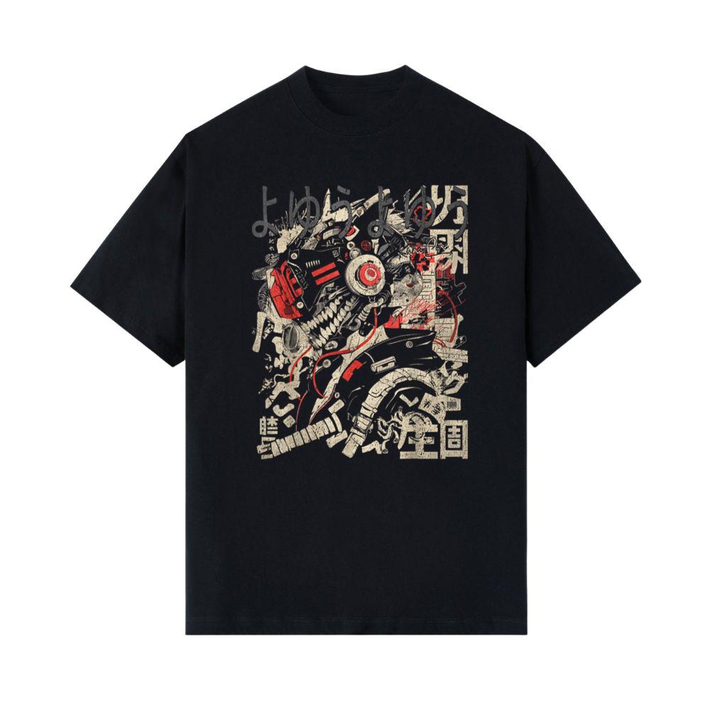 Japanese Streetwear Cyberpunk Y2K Techwear Retro Manga Anime T-Shirt 