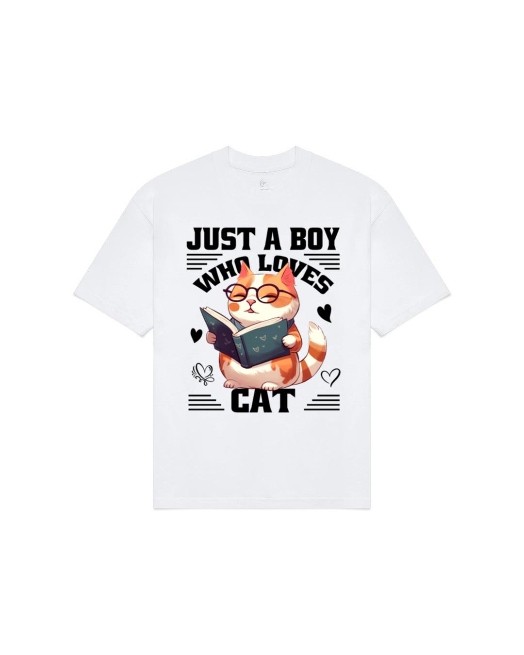 Just a Boy Who Loves Cats Animal Lover Funny T-Shirts