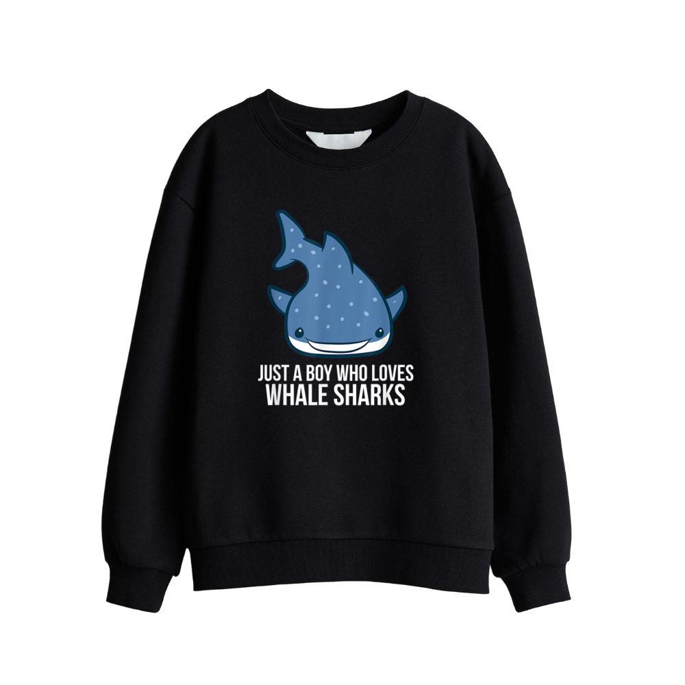 Just a Boy Who Loves Whale Sharks Cute Whale Shark Sweatshirt