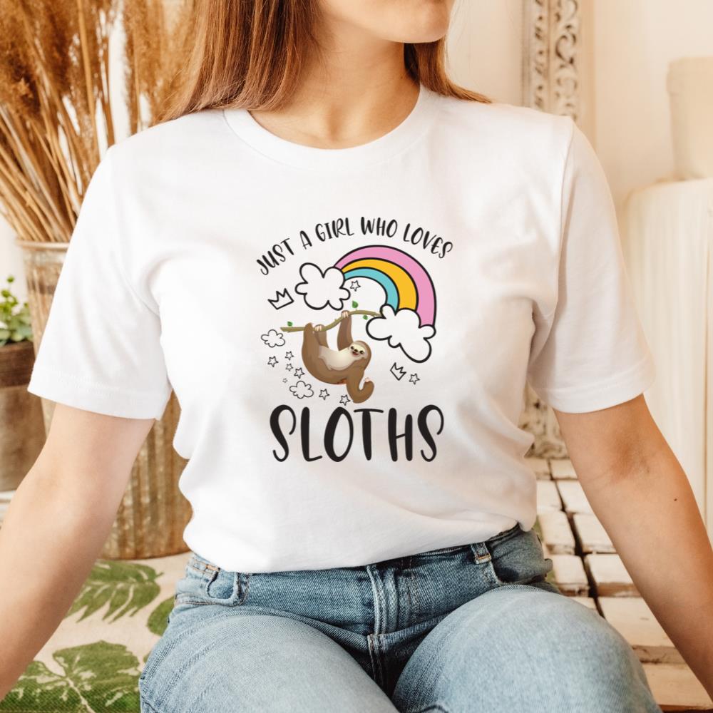 Just A Girl Who Loves Sloths Funny Sloth Animal T-Shirt