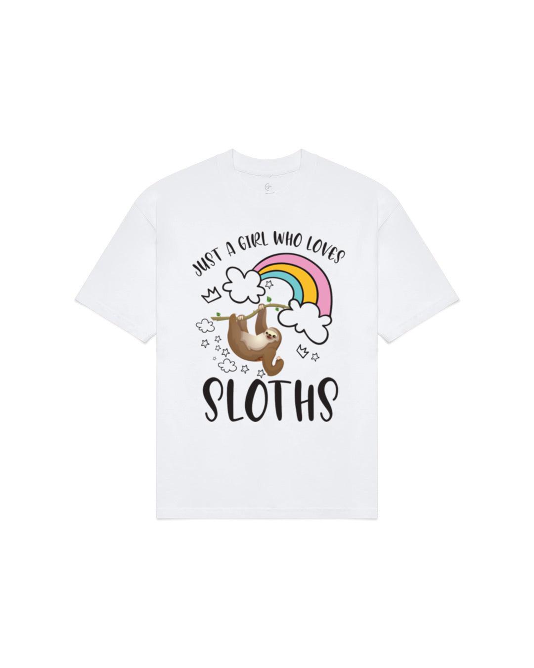 Just A Girl Who Loves Sloths Funny Sloth Animal T-Shirts