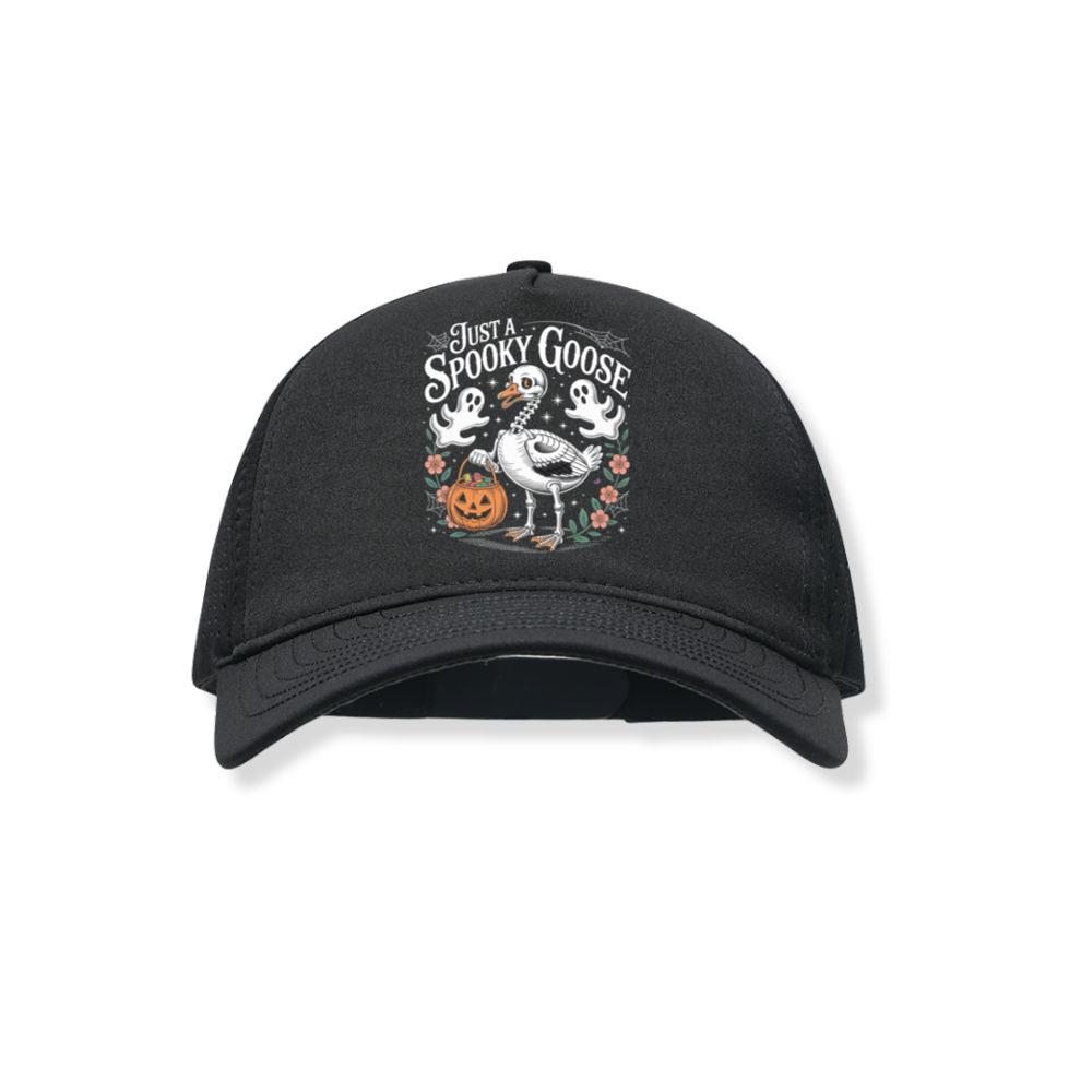 Just a Spooky Goose Funny Halloween Pumpkin Ghost Design Black Hat