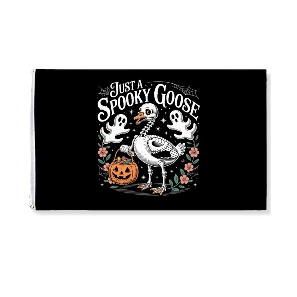 Just a Spooky Goose Funny Halloween Pumpkin Ghost Design Flat