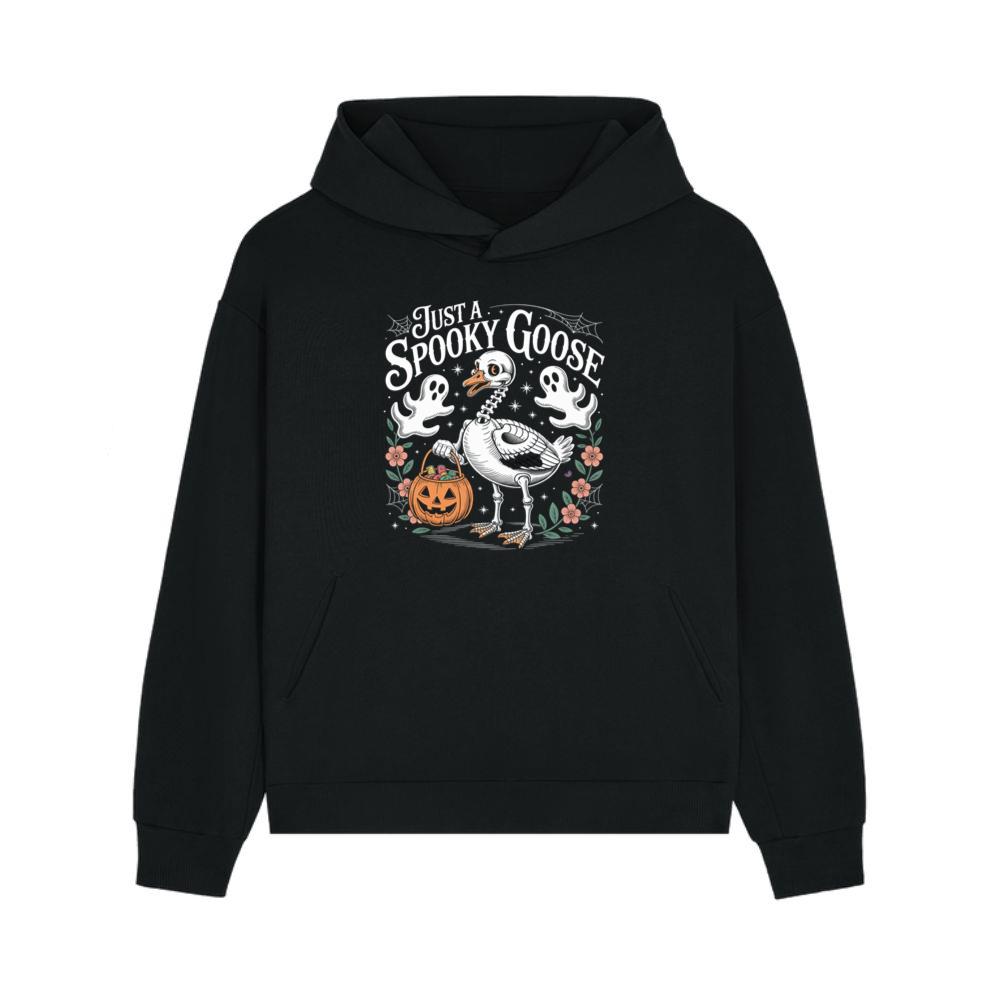 Just a Spooky Goose Funny Halloween Pumpkin Ghost Design Hoodie