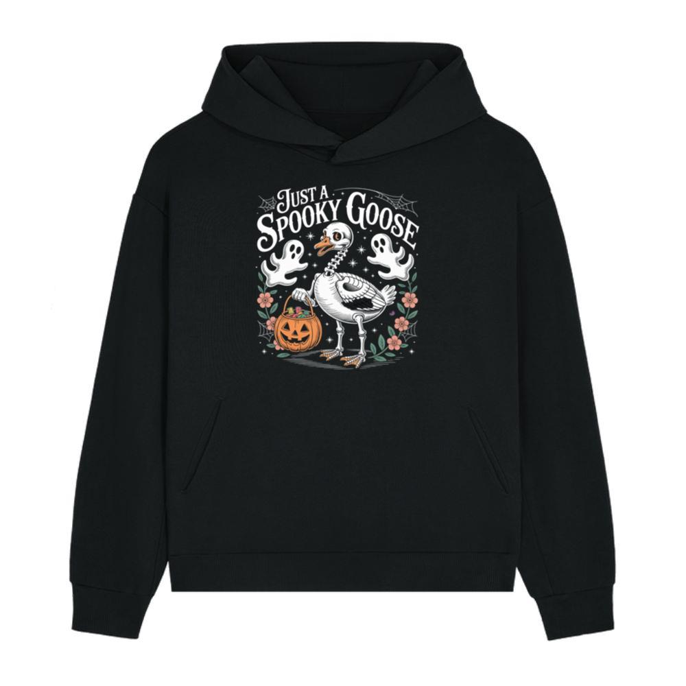 Just a Spooky Goose Funny Halloween Pumpkin Ghost Design Hoodie
