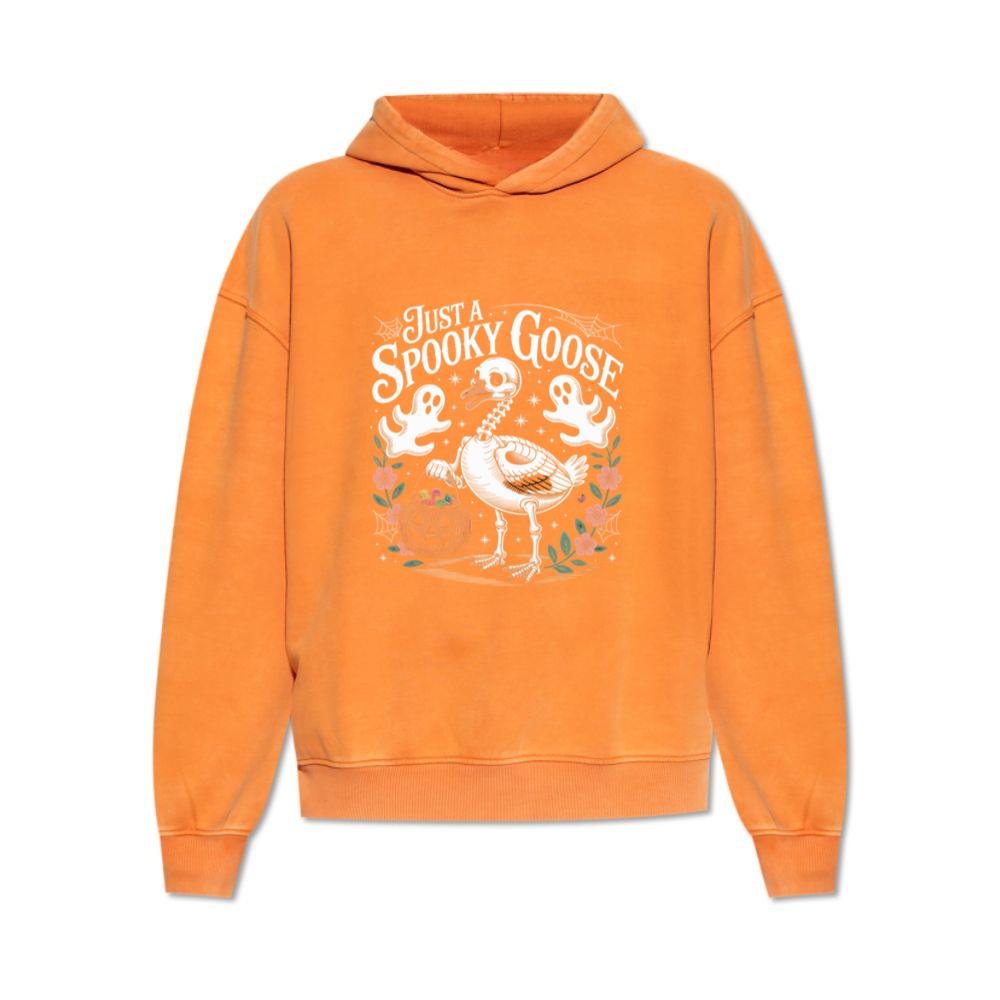 Just a Spooky Goose Funny Halloween Pumpkin Ghost Design Hoodie