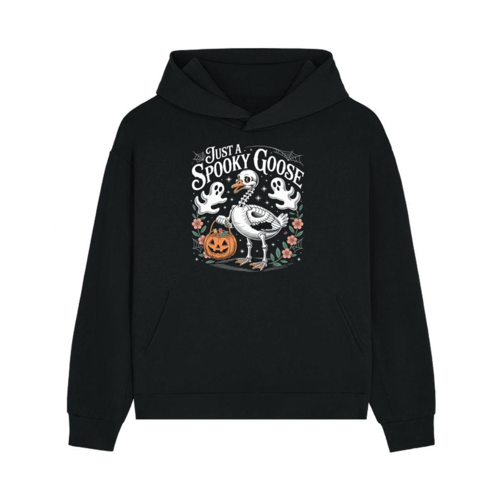 Just a Spooky Goose Funny Halloween Pumpkin Ghost Design Hoodies