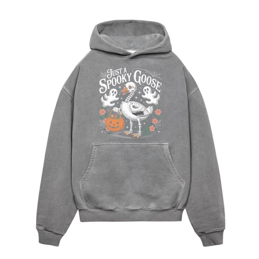 Just a Spooky Goose Funny Halloween Pumpkin Ghost Design Hoodies