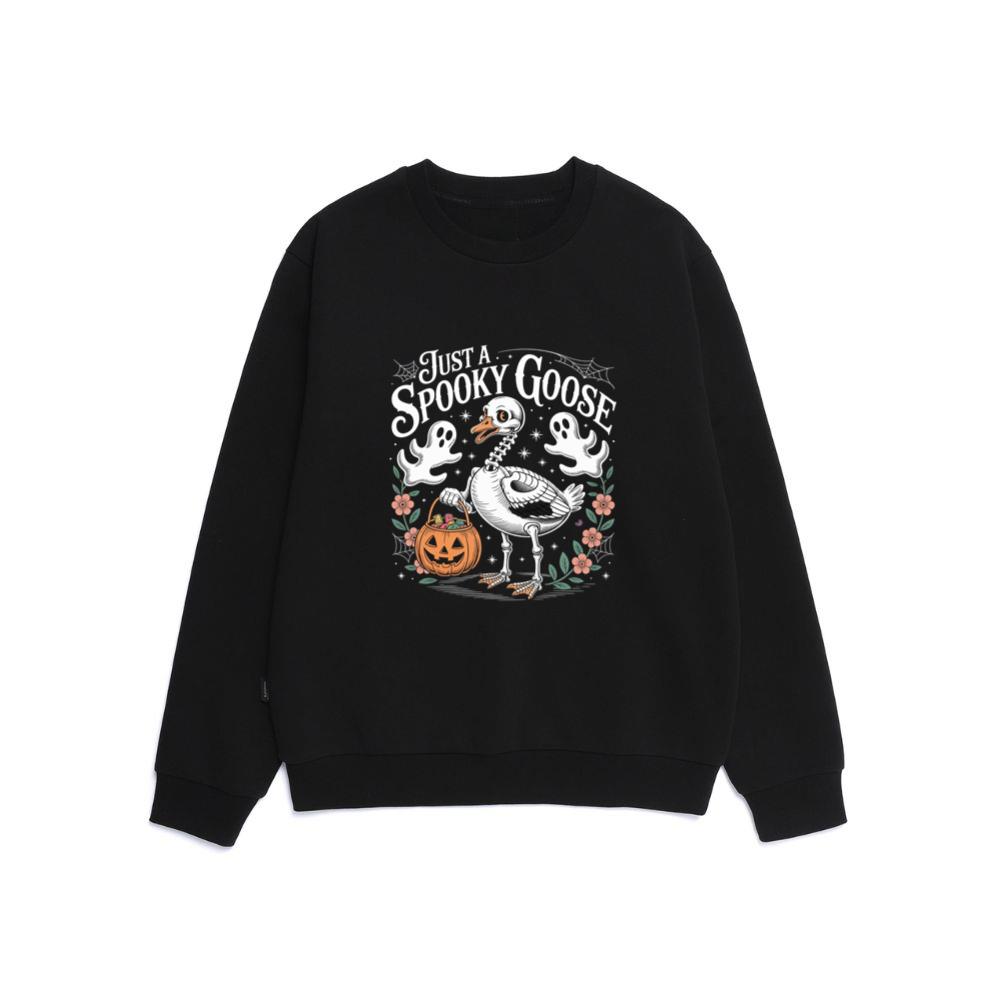 Just a Spooky Goose Funny Halloween Pumpkin Ghost Design Sweatshirt