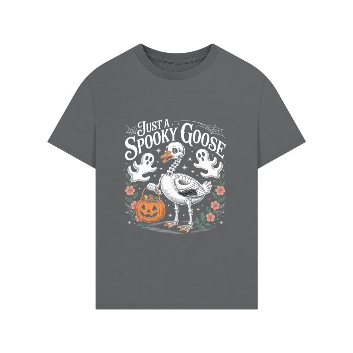 Just a Spooky Goose Funny Halloween Pumpkin Ghost Design T-Shirts
