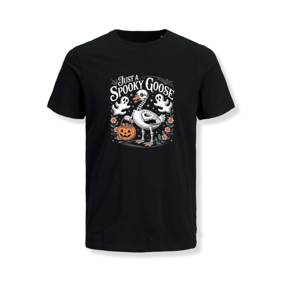 Just a Spooky Goose Funny Halloween Pumpkin Ghost Design T-Shirts