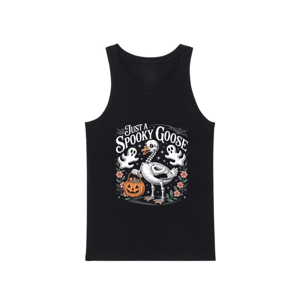 Just a Spooky Goose Funny Halloween Pumpkin Ghost Design Tank Top