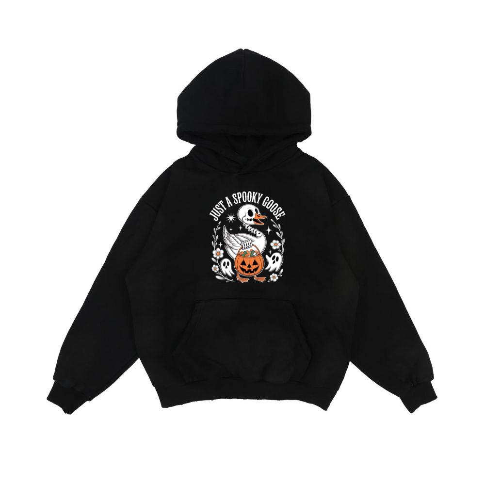 Just A Spooky Goose Halloween Pumpkin Design Hoodie