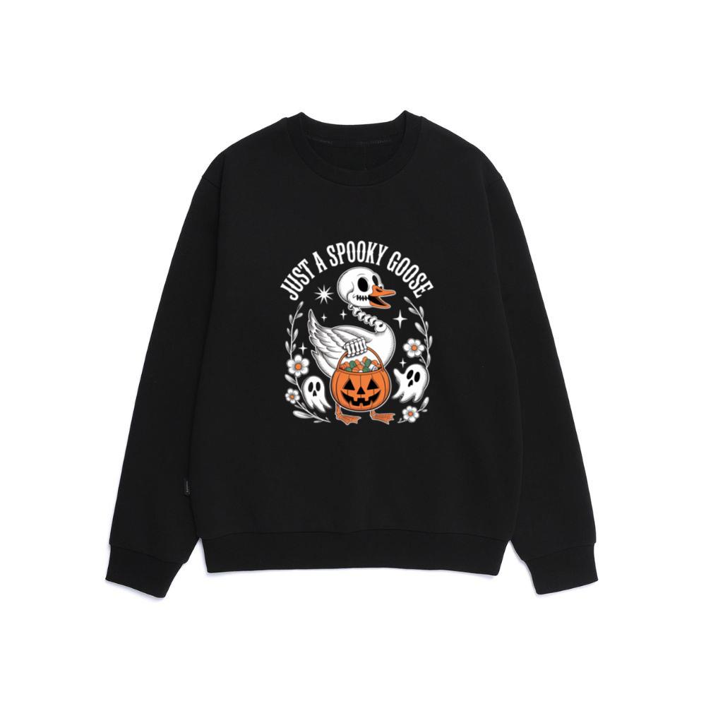 Just A Spooky Goose Halloween Pumpkin Design Sweatshirt