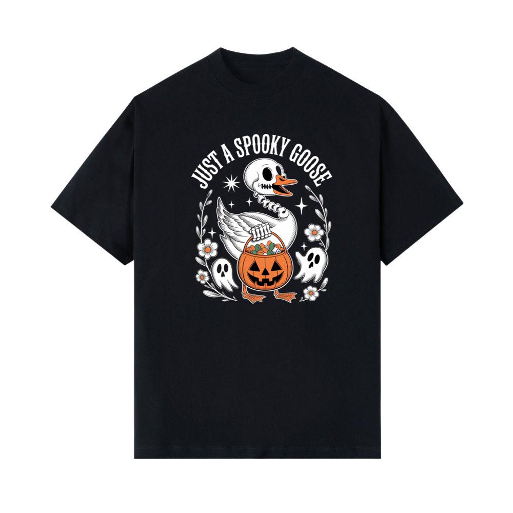 Just A Spooky Goose Halloween Pumpkin Design T-Shirt