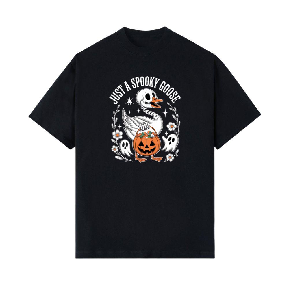 Just A Spooky Goose Halloween Pumpkin Design T-Shirt
