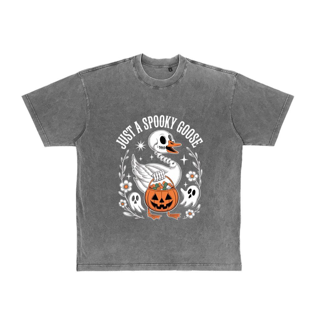 Just A Spooky Goose Halloween Pumpkin Design T-Shirt