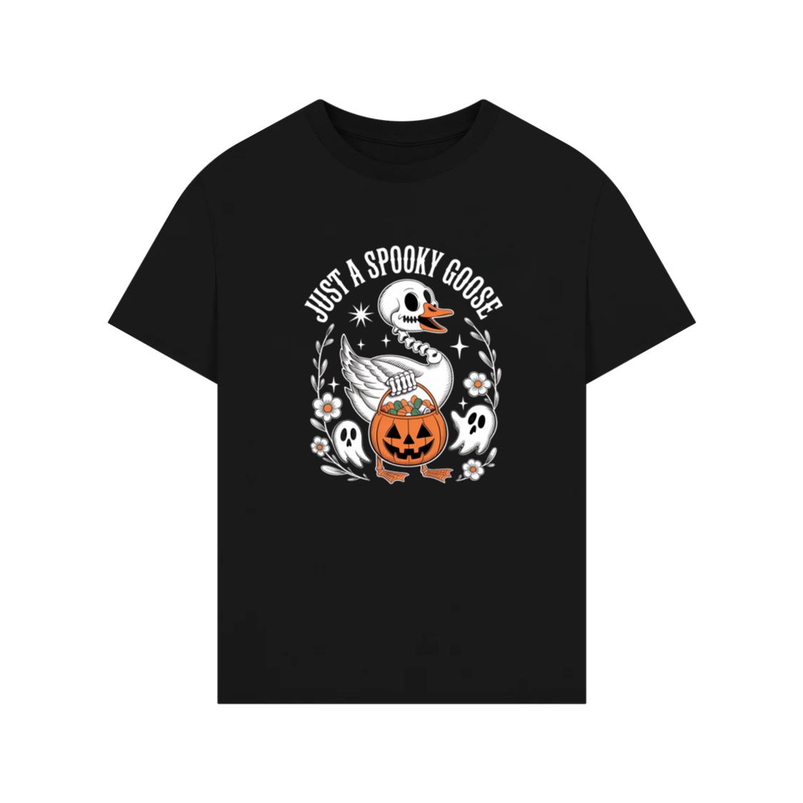 Just A Spooky Goose Halloween Pumpkin Design TShirt Rewinde