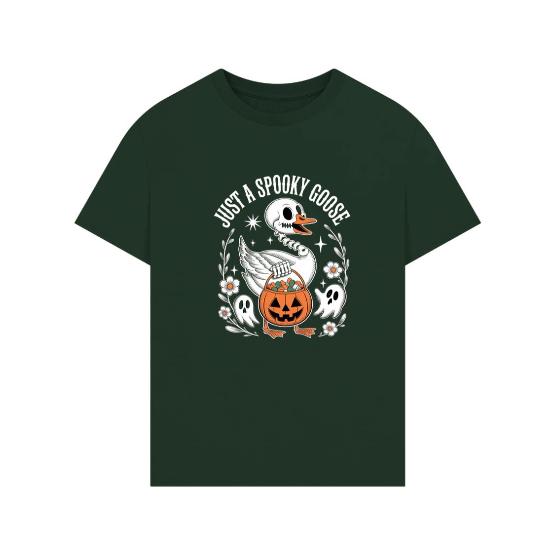 Just A Spooky Goose Halloween Pumpkin Design TShirt Rewinde