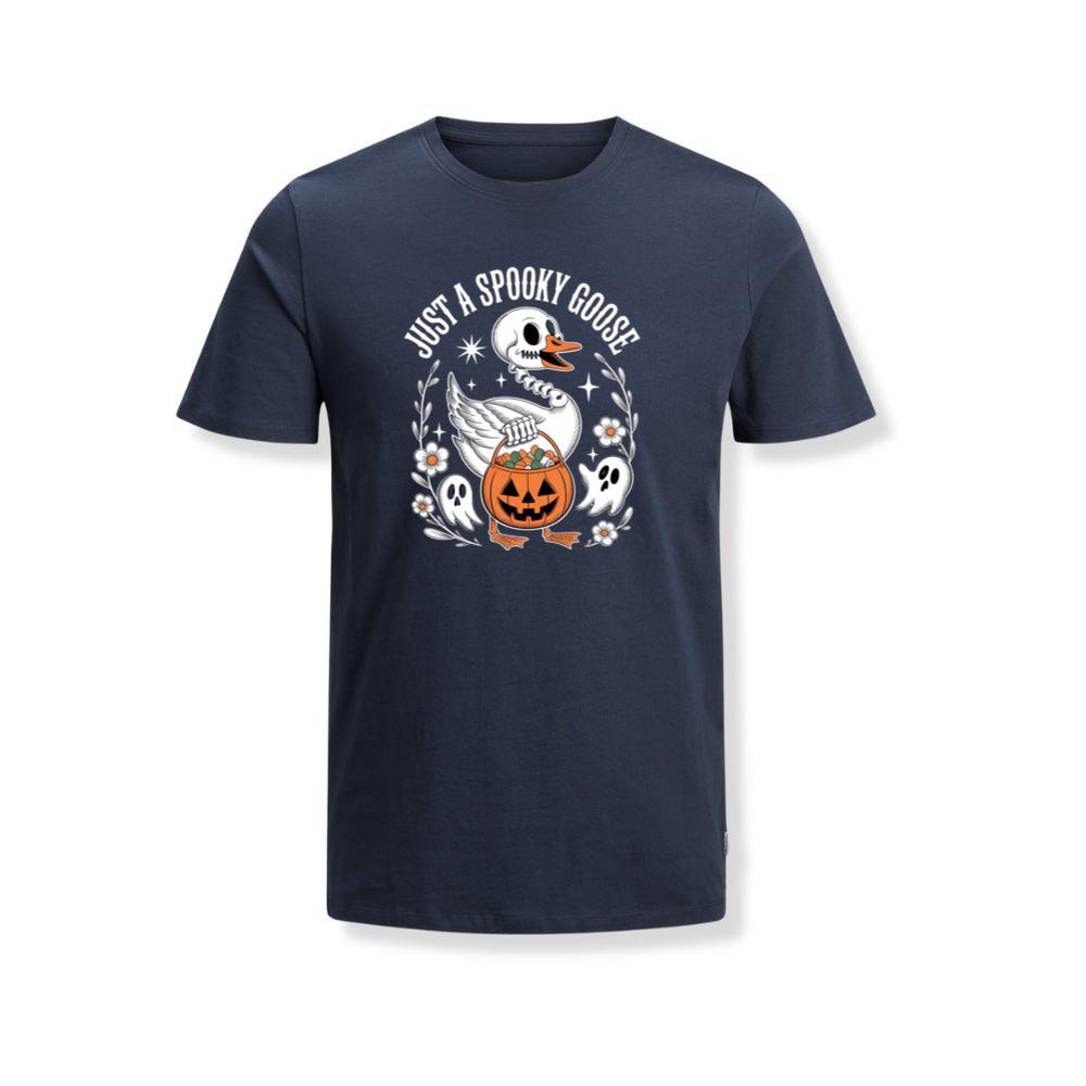 Just A Spooky Goose Halloween Pumpkin Design TShirt Myheroshop