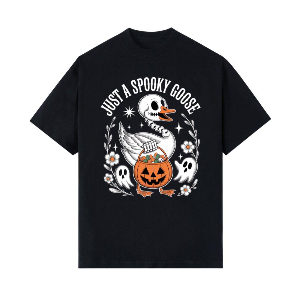 Just A Spooky Goose Halloween Pumpkin Design T-Shirts