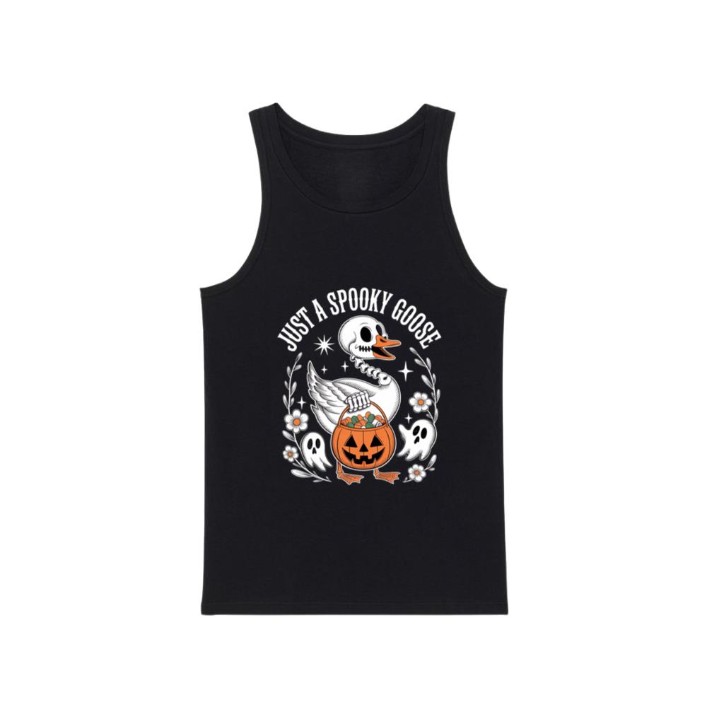 Just A Spooky Goose Halloween Pumpkin Design Tank Top