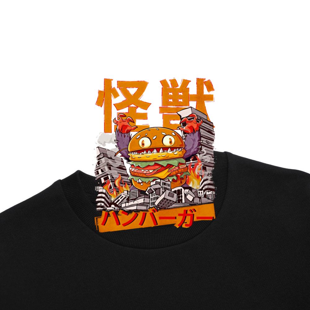 Kaiju Burger Japanese Anime Monster Hamburger Sweatshirt - Image 5