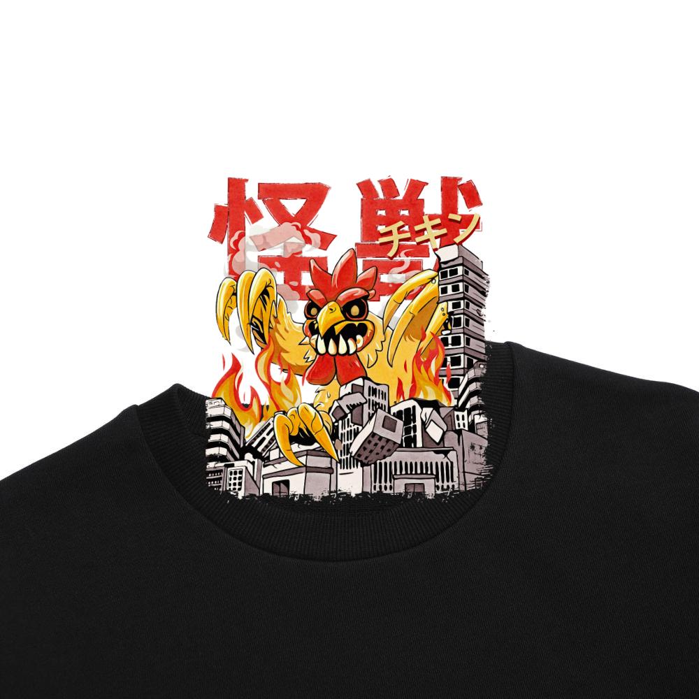 Kaiju Chicken Japanese Anime Monster Farm Animal Sweatshirt - Image 5
