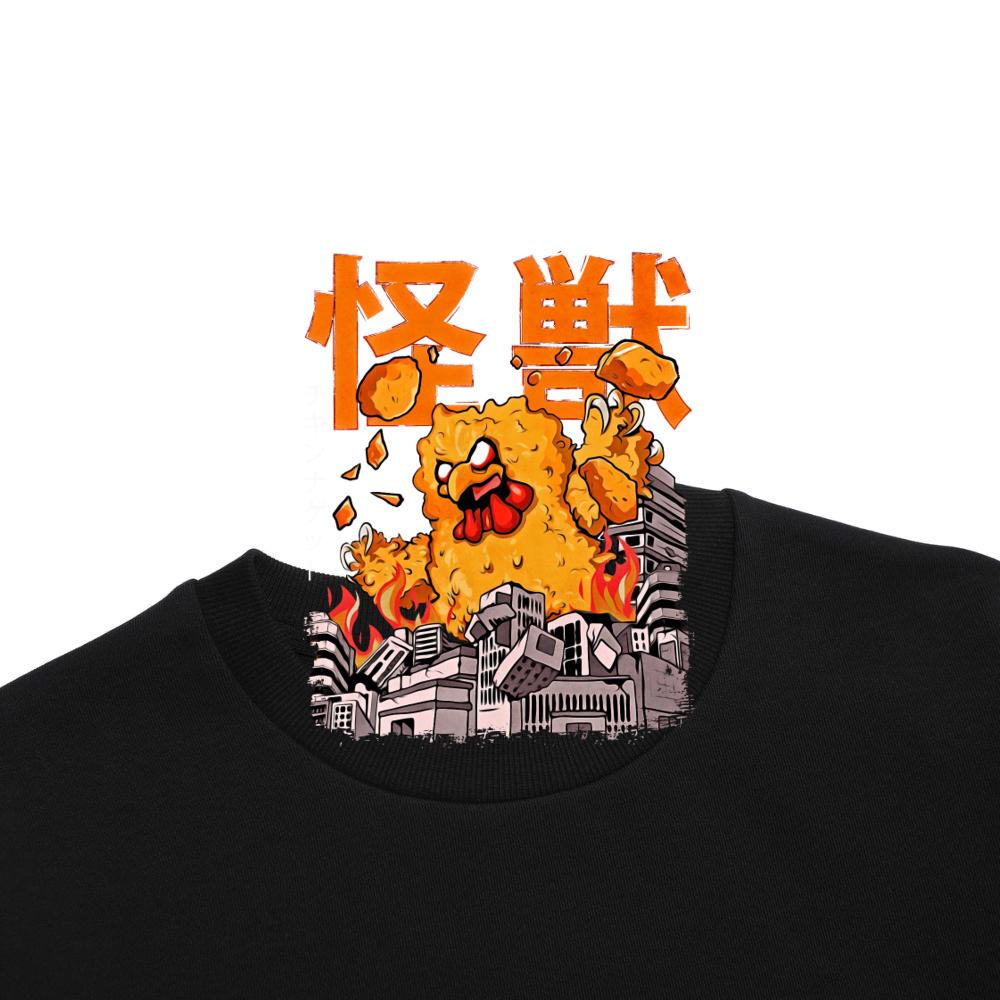 Kaiju Chicken Nugget Japanese Anime Monster Nug Sweatshirt - Image 5
