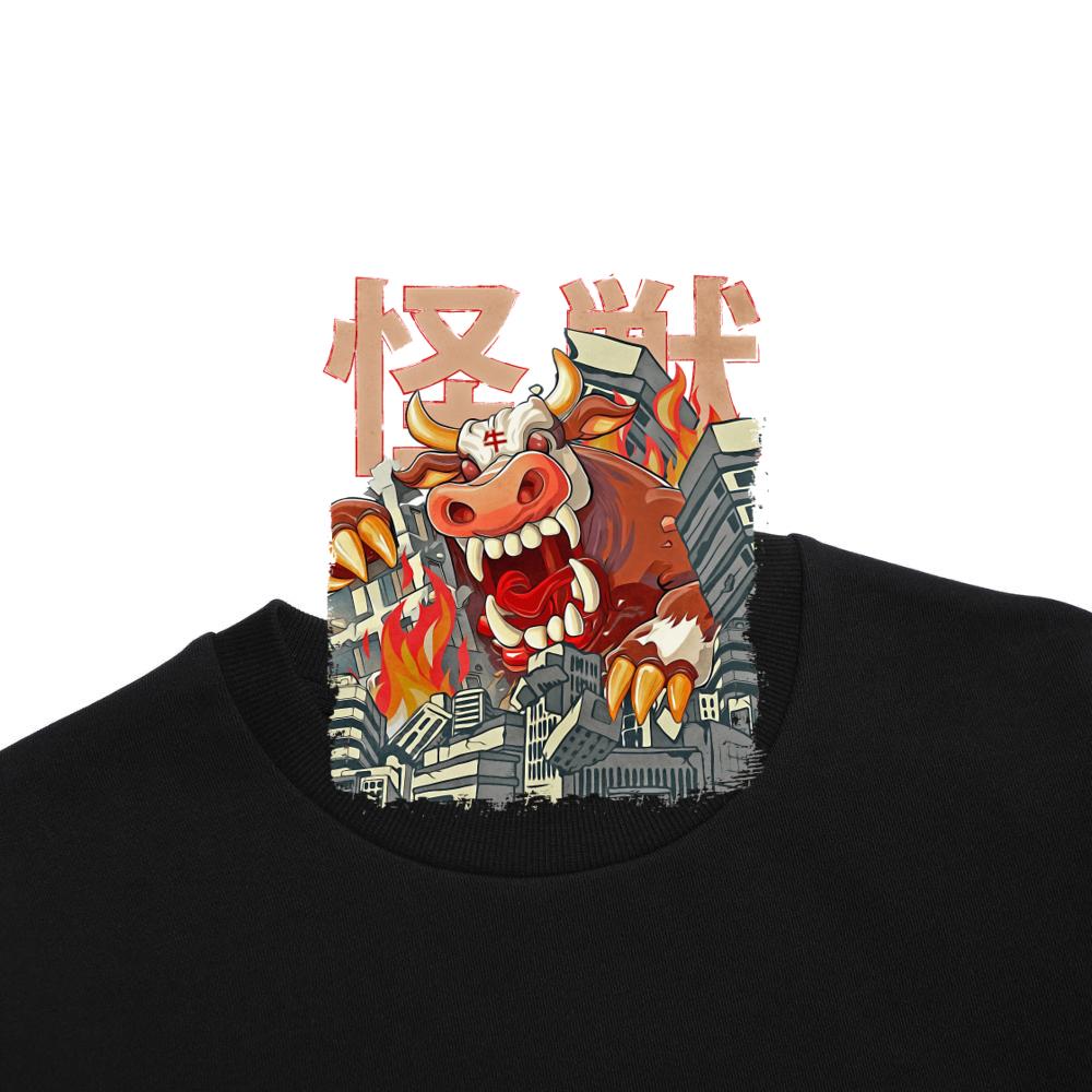 Kaiju Cow Japanese Anime Monster Cattle Heifer Sweatshirt - Image 5