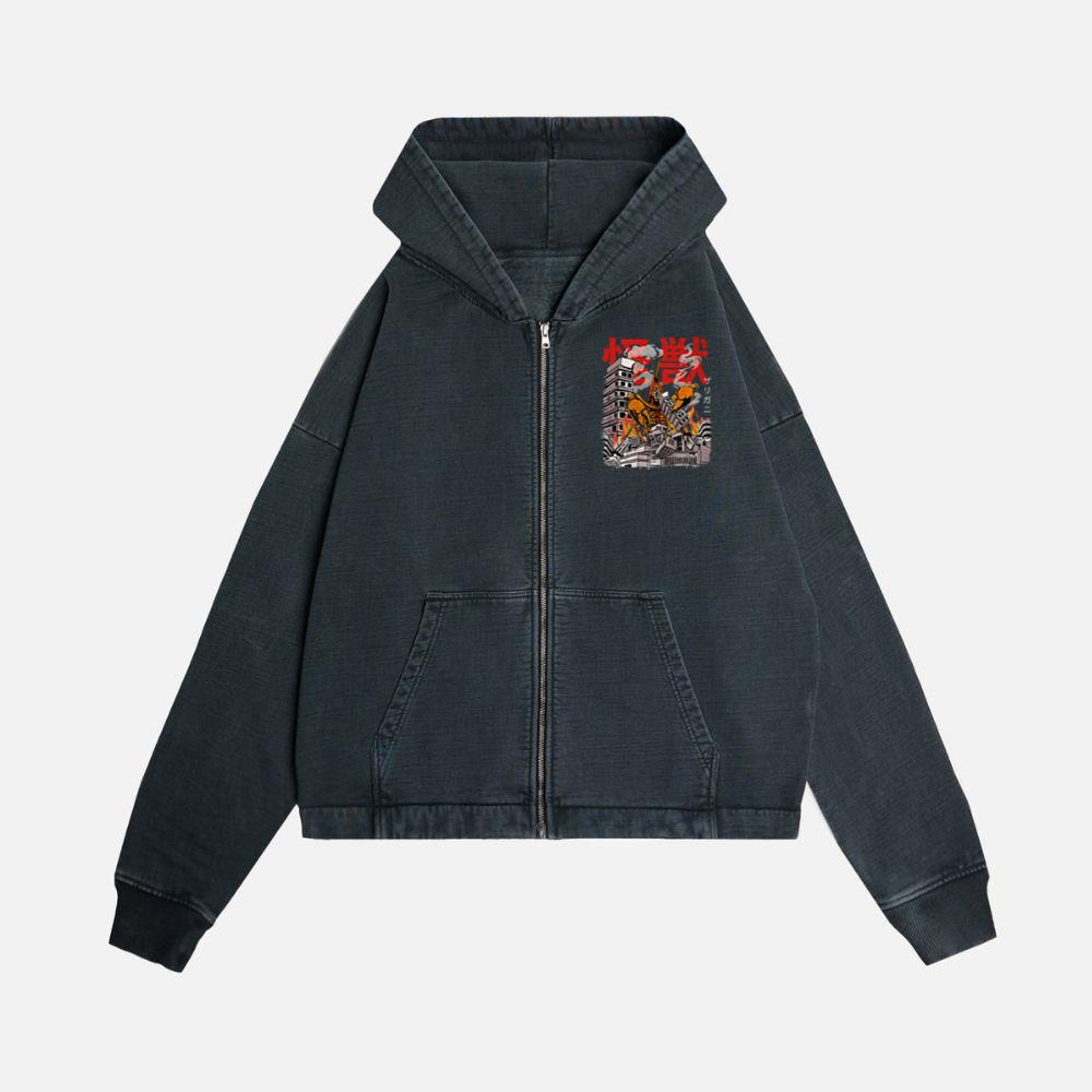 Kaiju Crawfish Japanese Anime Monster Boil Lobster Zip Hoodie Kelyee