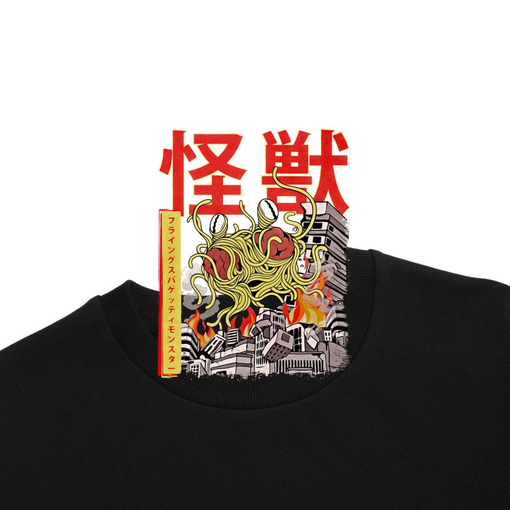 Kaiju Flying Spaghetti Monster Japanese Anime FSM Sweatshirt - Image 5