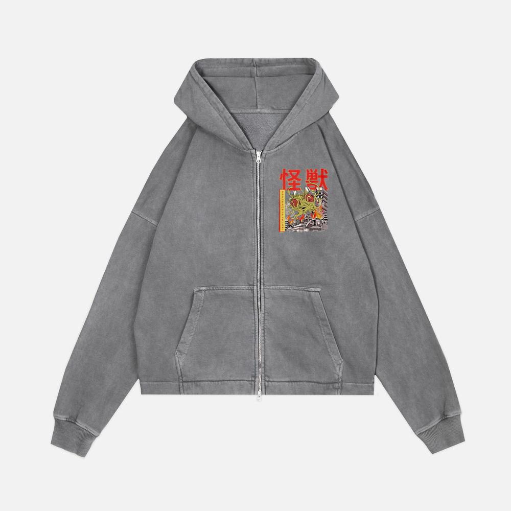 Kaiju Flying Spaghetti Monster Japanese Anime FSM Zip Hoodie Kelyee
