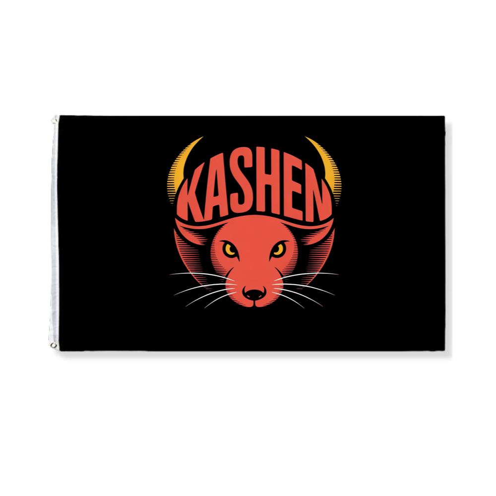 Kashen Cat Head Retro Graphic Design Flag
