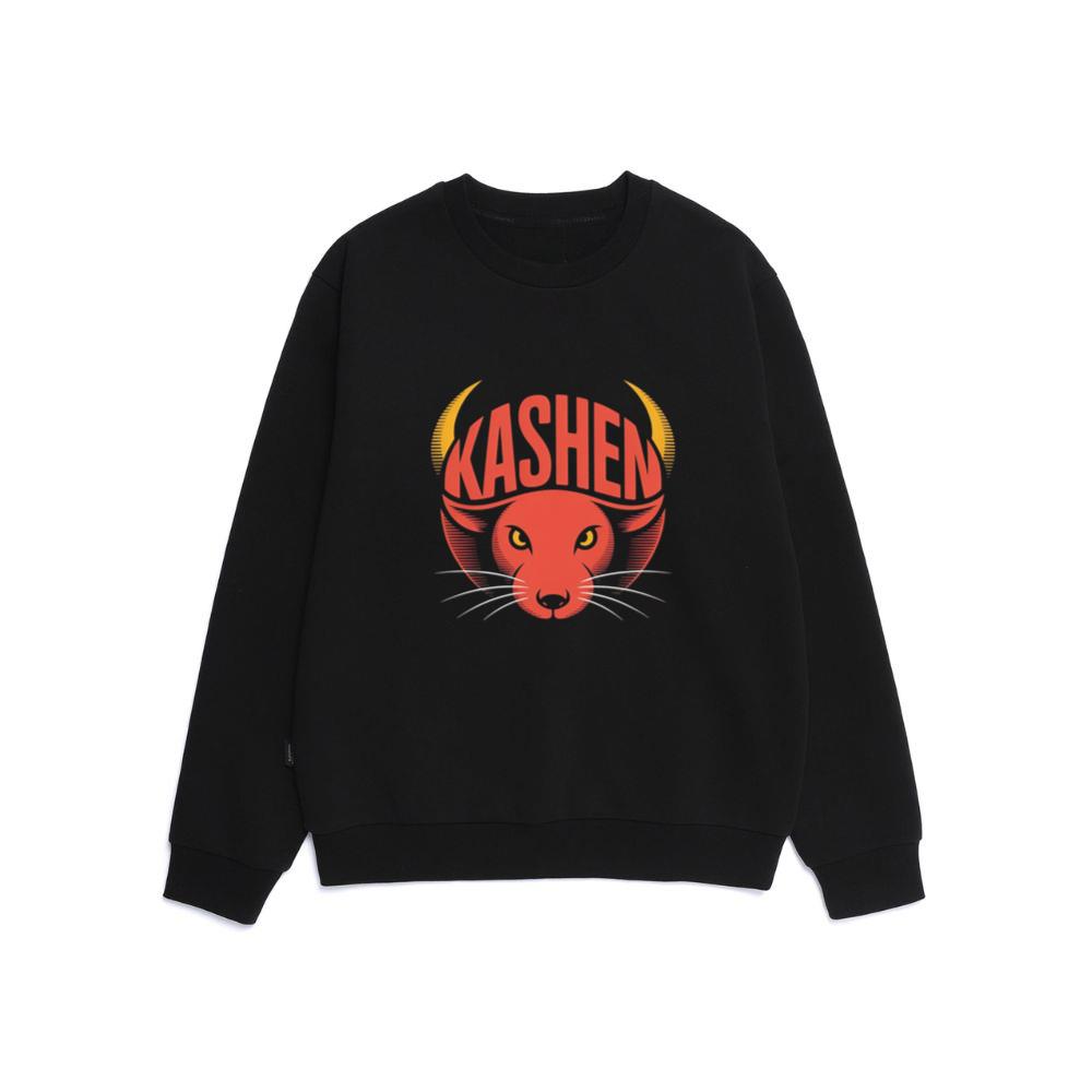 Kashen Cat Head Retro Graphic Design Sweatshirt