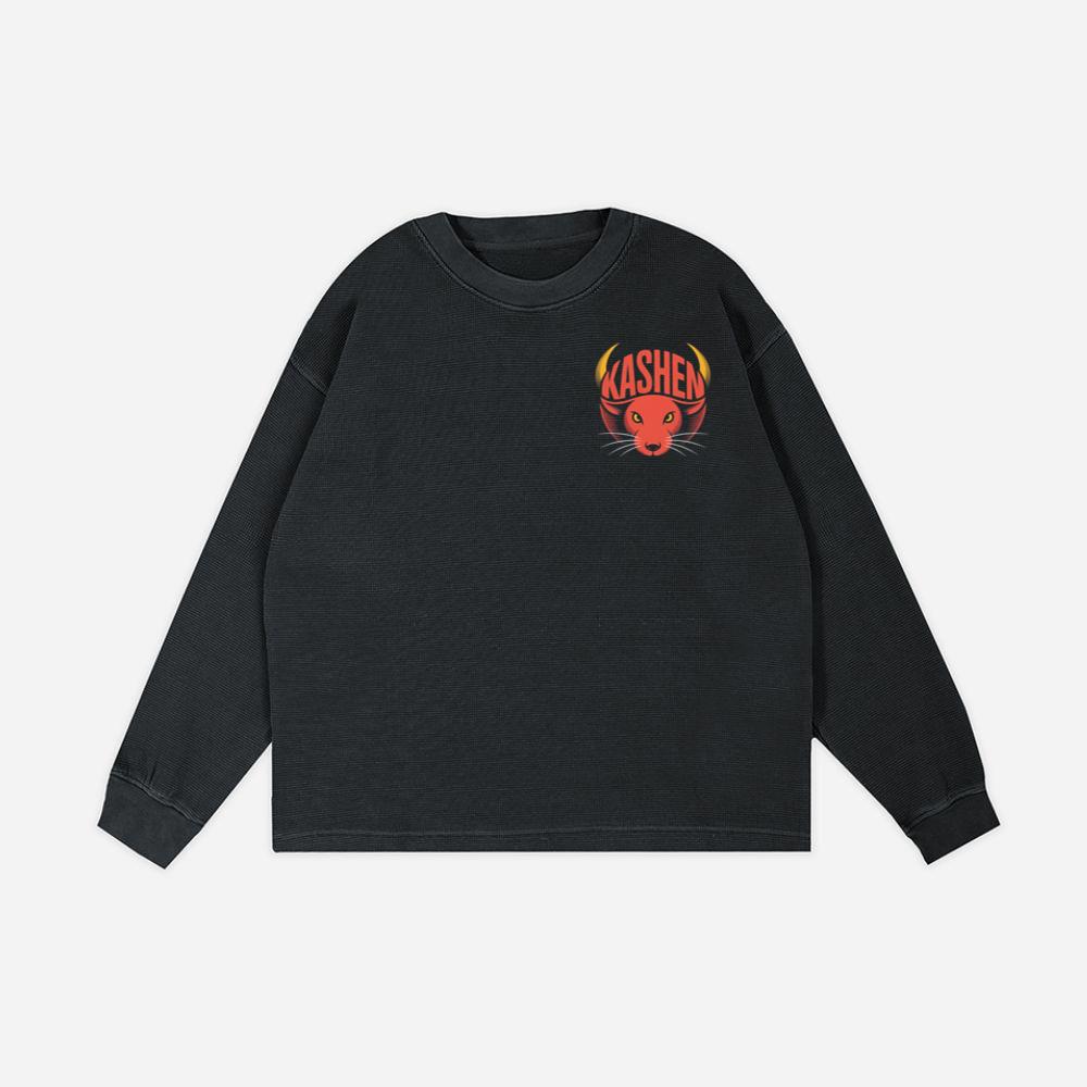 Kashen Cat Head Retro Graphic Design Sweatshirt