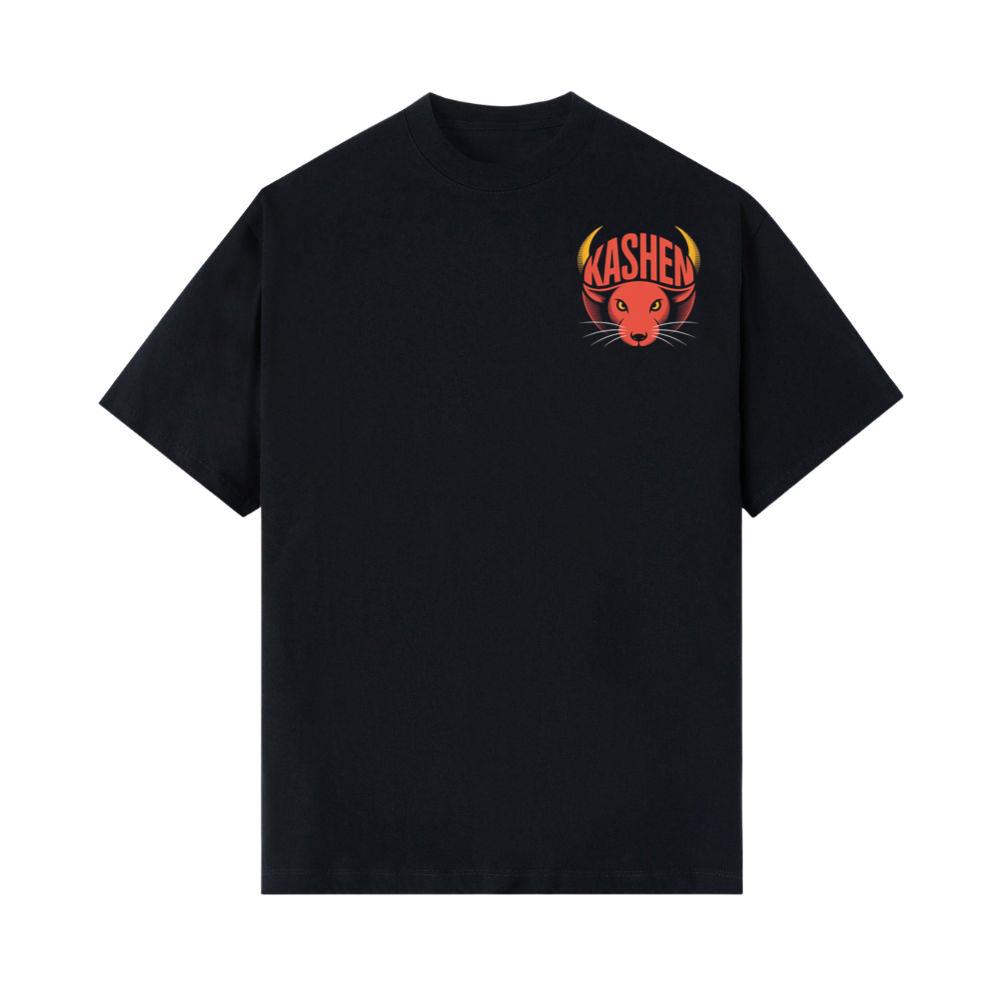 Kashen Cat Head Retro Graphic Design T-Shirt