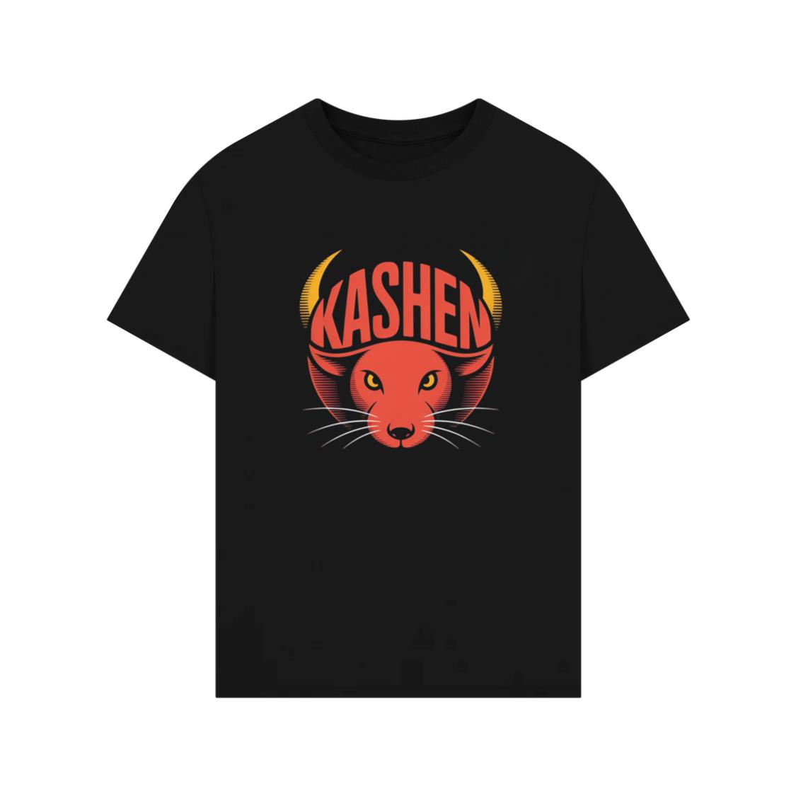 Kashen Cat Head Retro Graphic Design T-Shirt