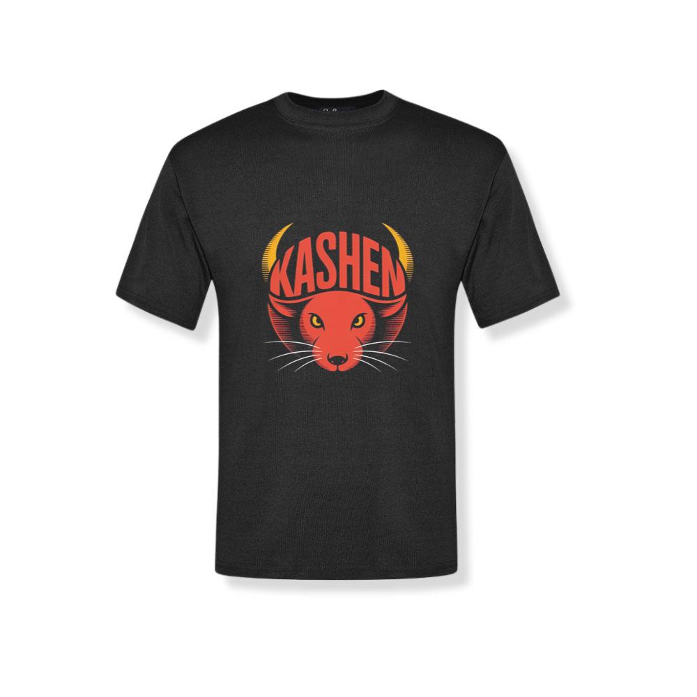 Kashen Cat Head Retro Graphic Design T-Shirt