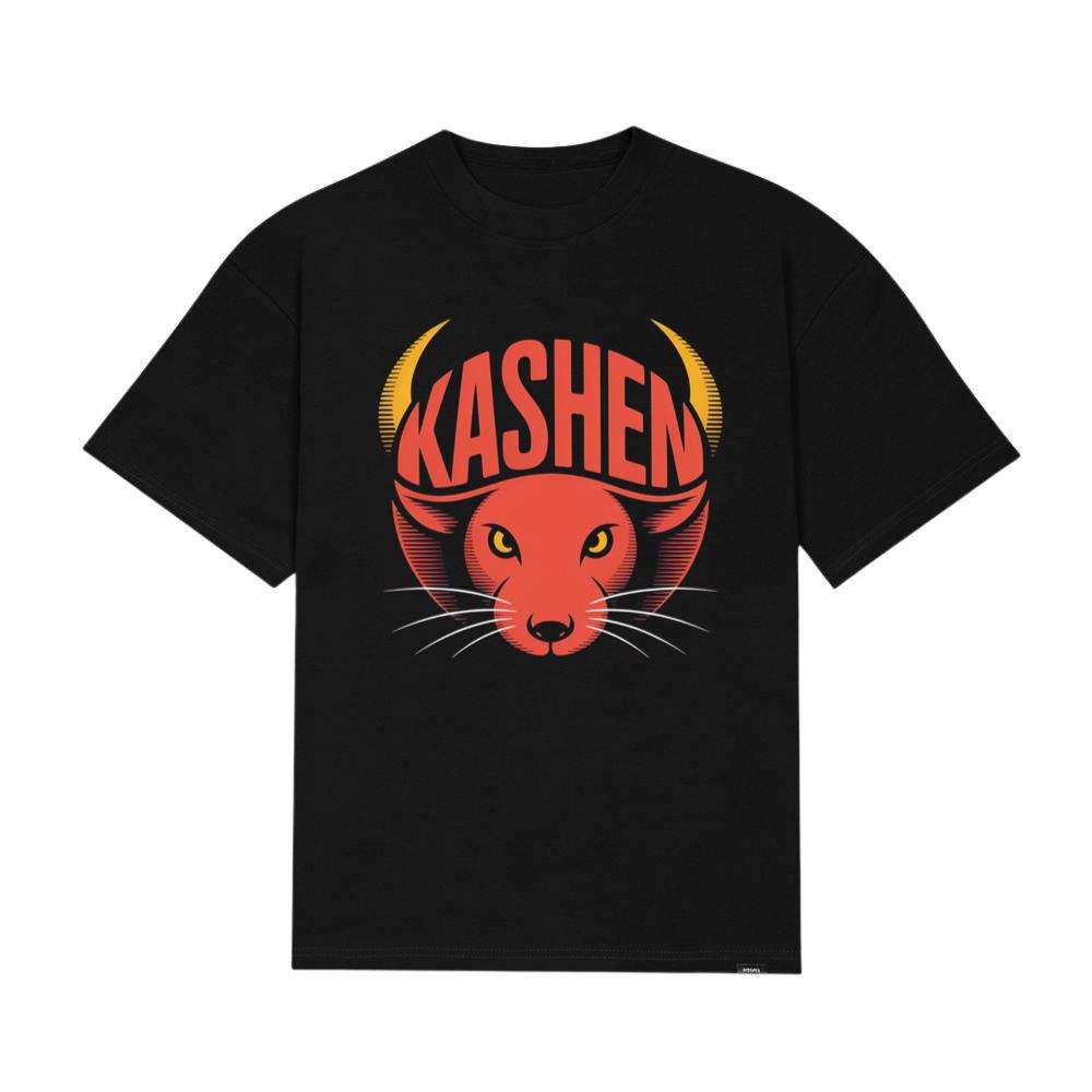 Kashen Cat Head Retro Graphic Design T-Shirt