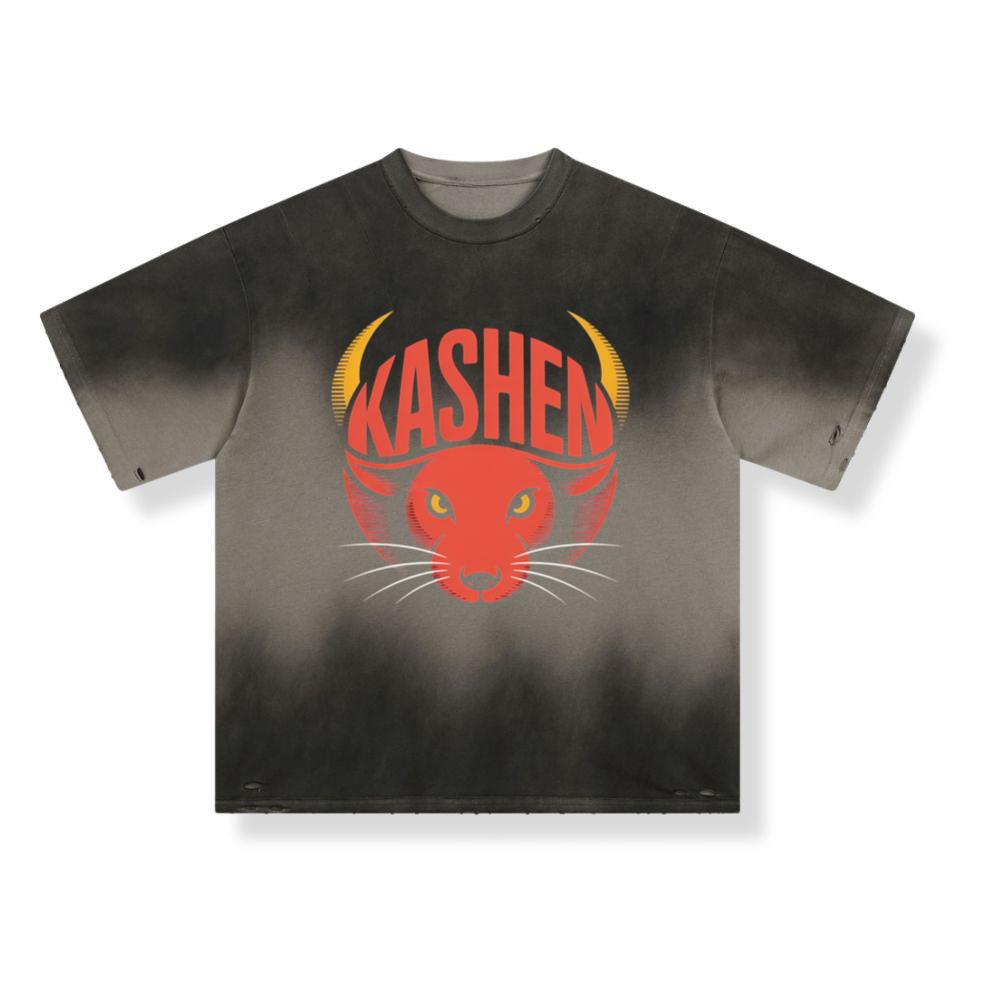 Kashen Cat Head Retro Graphic Design T-Shirt - Image 3