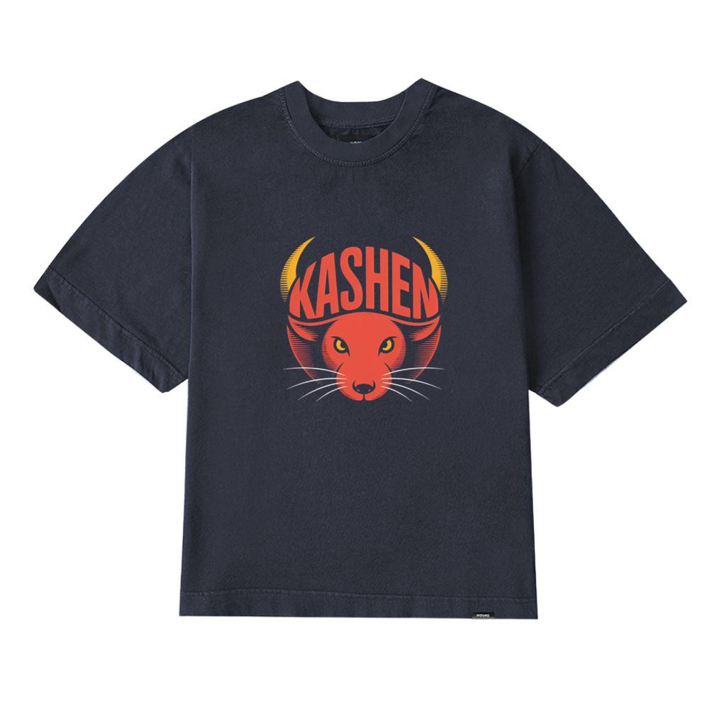 Kashen Cat Head Retro Graphic Design T-Shirt - Image 2