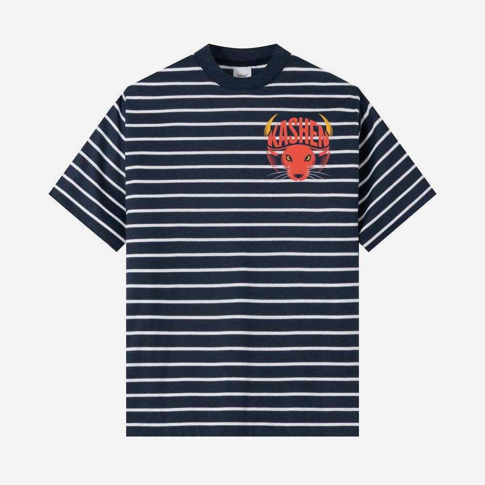 Kashen Cat Head Retro Graphic Design T-Shirt