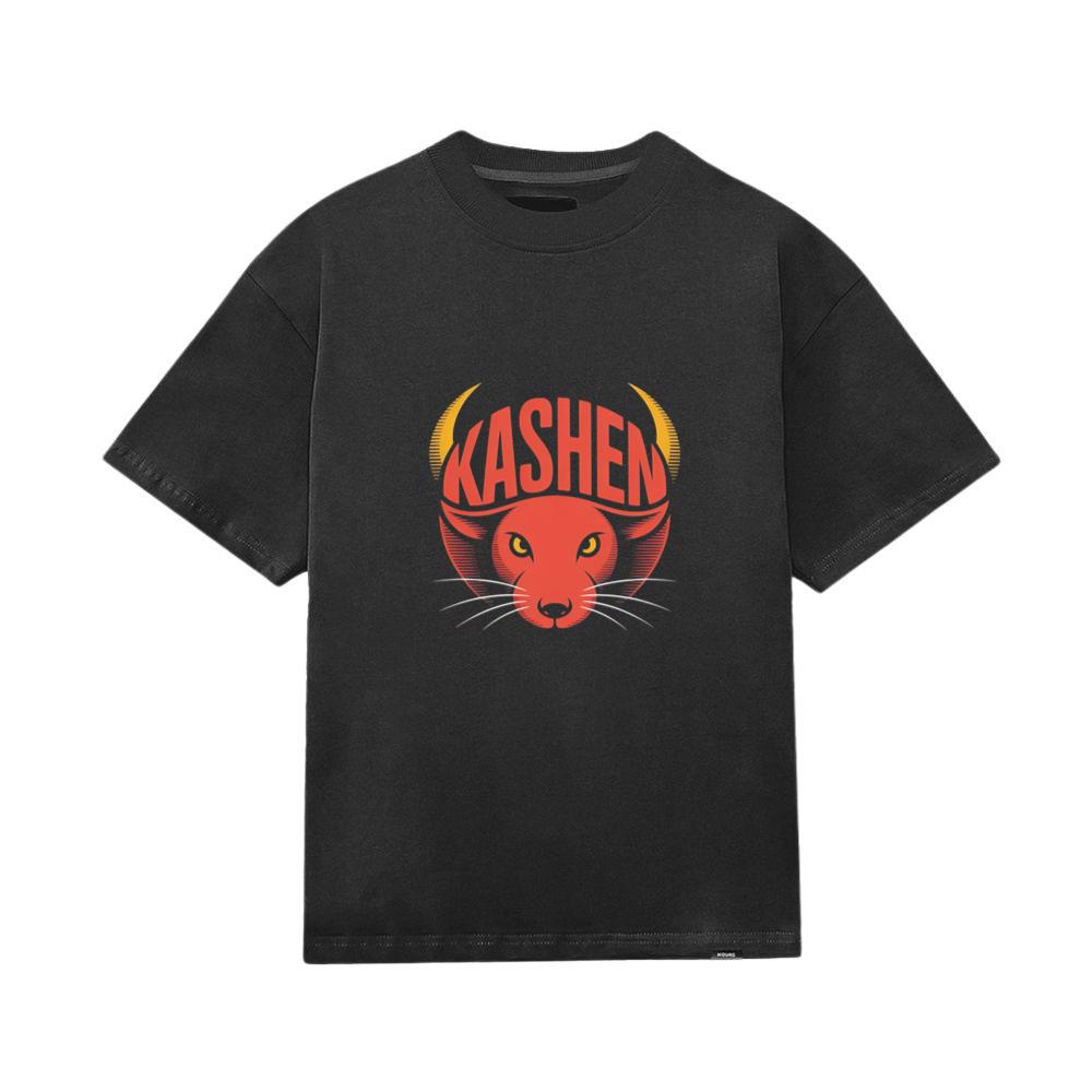 Kashen Cat Head Retro Graphic Design T-Shirt - Image 4