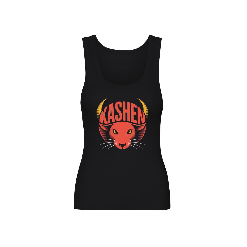 Kashen Cat Head Retro Graphic Design Tank Top
