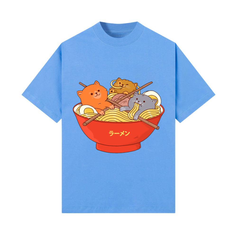 Kawaii Anime Cat Japanese Ramen Noodle_1 T-Shirt