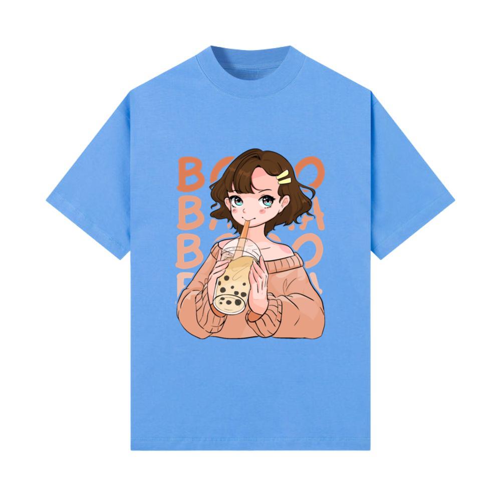 Kawaii Anime Girl Bubble Tea Tapioca Balls Boba Mi T-Shirt