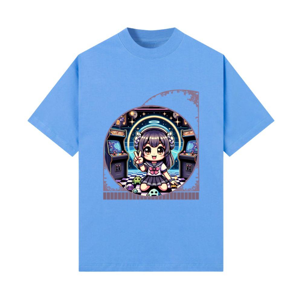 Kawaii Anime Girl's Retro Arcade Adventure Pixel T-Shirt
