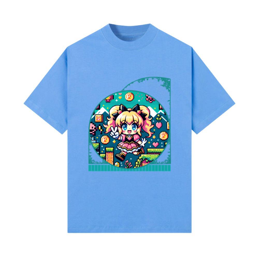 Kawaii Anime Girl's Retro Video Game Quest Pixel T-Shirt