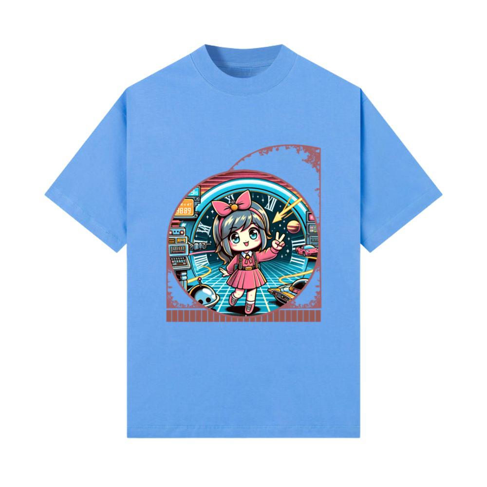 Kawaii Anime Girl's Time Travel Adventure Retro T-Shirt